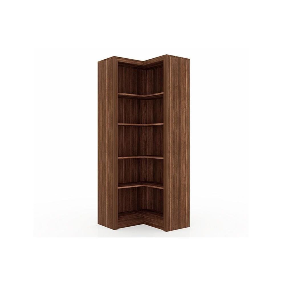 Guarda Roupa Closet de Quarto Canto Oblíquo ME4132 c/ 4 Prateleiras Aberto s/ Portas Nogal - Tecno Mobili