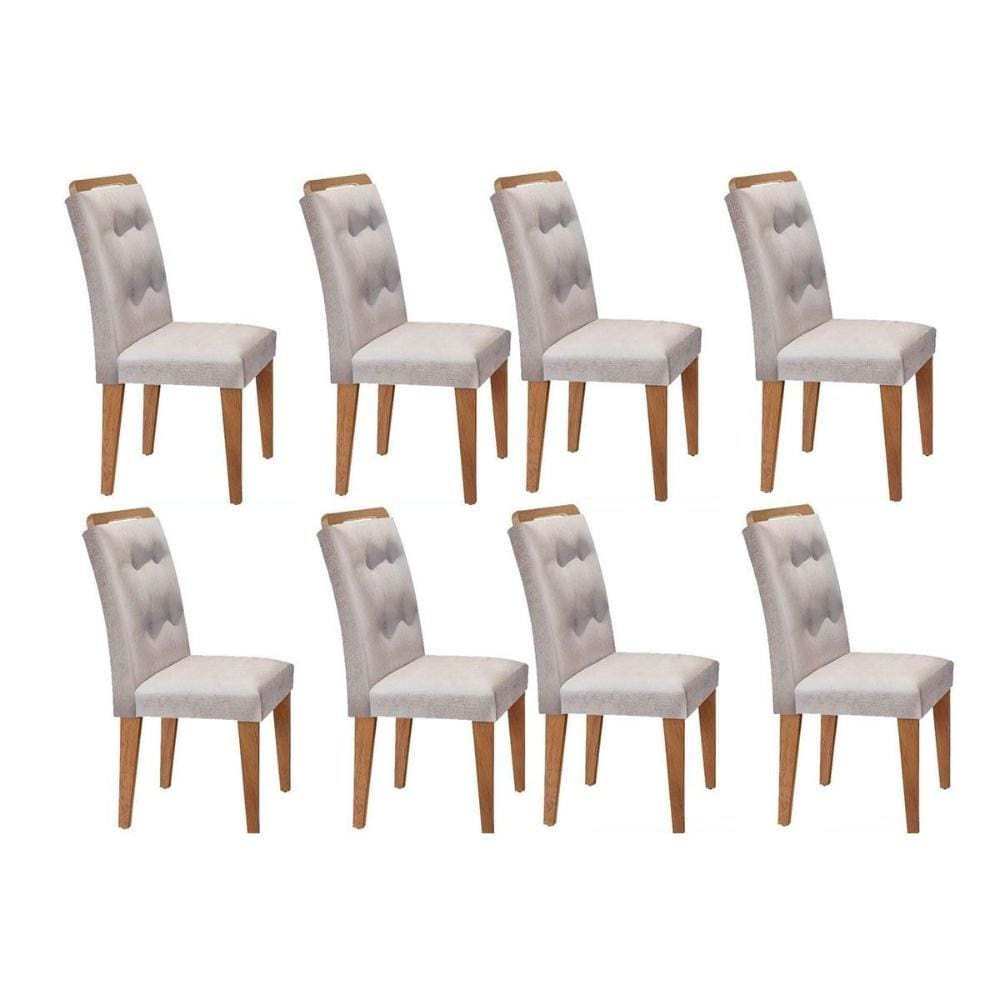 Cadeira Sala de Jantar Imperatriz Kit 8 Un Imbuia/Veludo Creme - Rufato