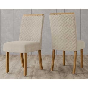 Cadeira Sala de Jantar Malu Kit 2 Un Nature/Veludo Light Linho - Henn