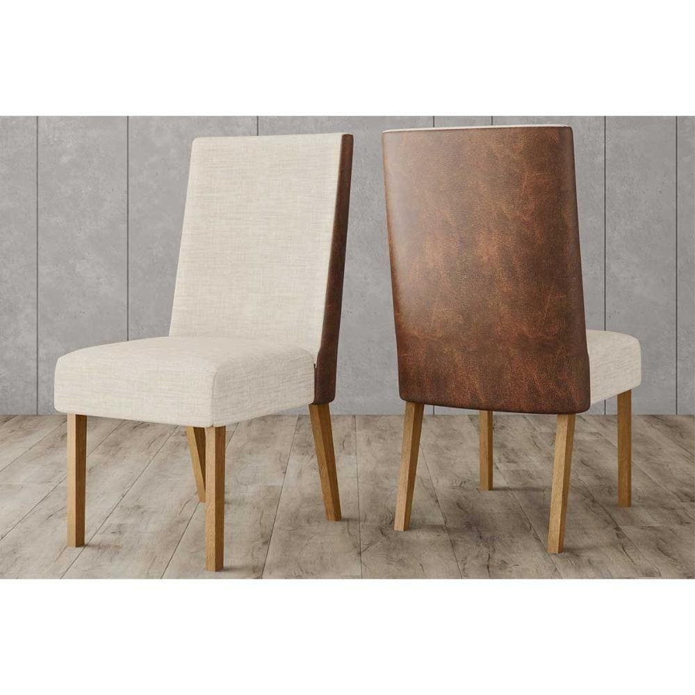 Kit 2 Cadeiras Sala Jantar Anne 2 Un Nature/Courano/Linho - Henn