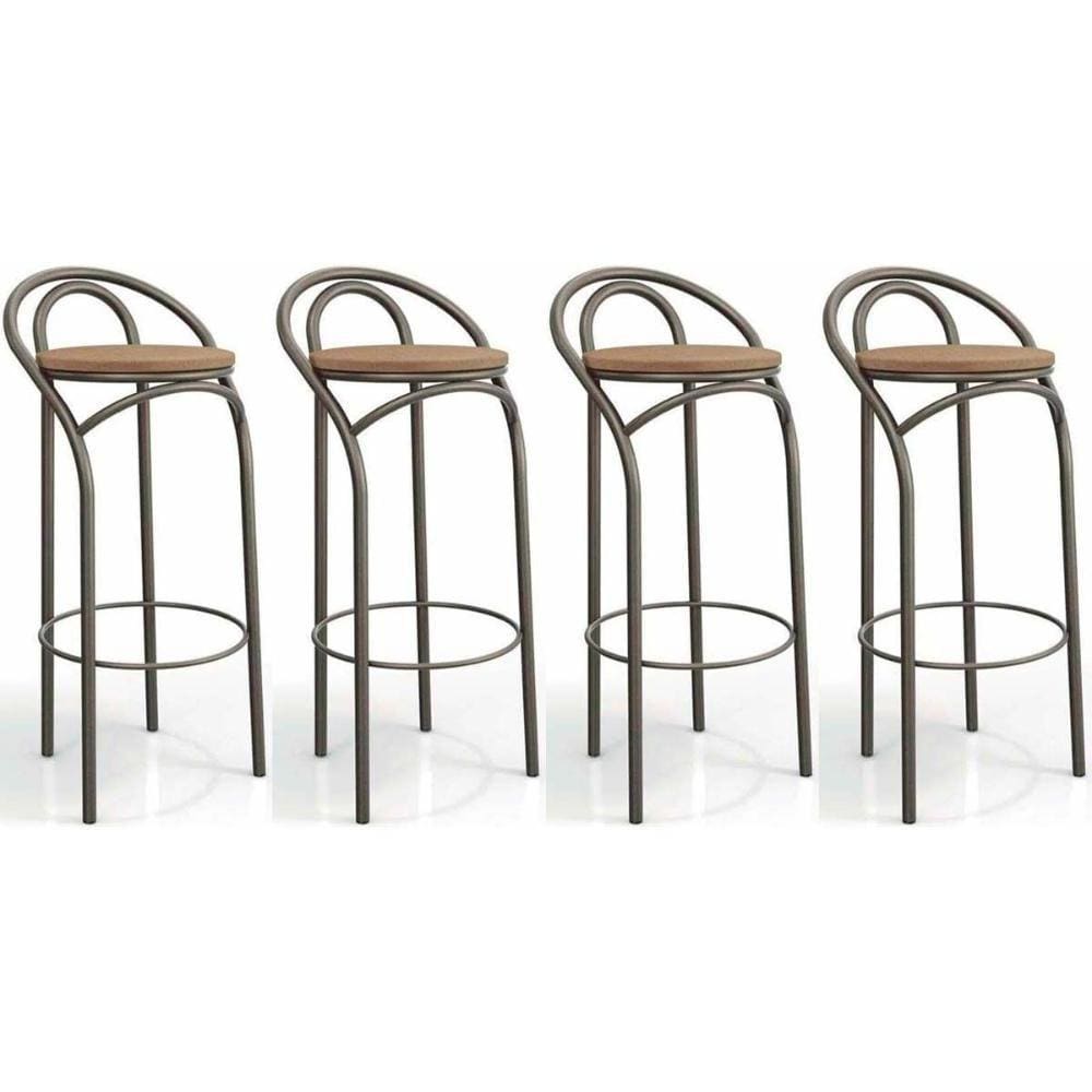 Banqueta Dublin 1B706 Kit 4 Un Bronze/Capuccino 31 - Kappesberg