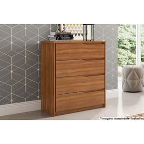 Cômoda Casal Atria 4 Gavetas Amêndola Touch - Demóbile