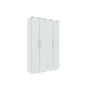 Guarda Roupa 4 Portas Amsterdam c/ e 2 Gavetas Branco/Neve - Tcil Móveis