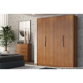 Guarda Roupa Casal 4 Portas Attore Amêndola Touch - Demóbile