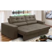 Sofá Retrátil e Reclinável 2 lugares 1,70m com Molas Mirela Suede Cappuccino Adonai Estofados