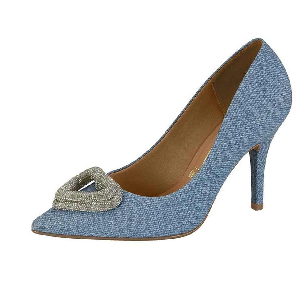 Scarpin Medio Vizzano Jeans com Pedraria 1184.1178