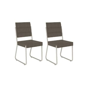 Kit 2 Cadeiras Sala Jantar 1736 Aço 2 Uni MOCCA / PRATA - Carraro