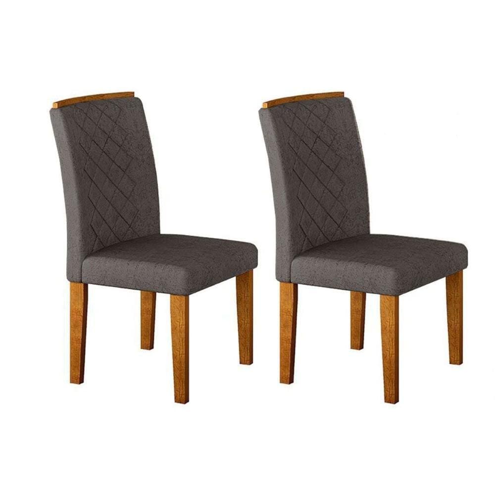 Cadeira Sala de Jantar Jade Kit 2 Un Imbuia/Grafite - Rufato