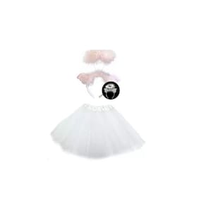 Fantasia De Anjo Tiara Com Led E Saia Tule Carnaval Festas