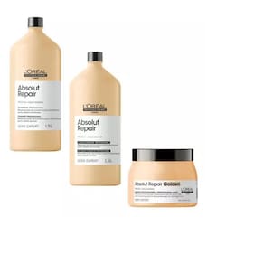 Kit L`Oréal Absolut Repair Shampoo 1,5 litros + Condicionador 1,5 litros + Máscara DOURADA 500g