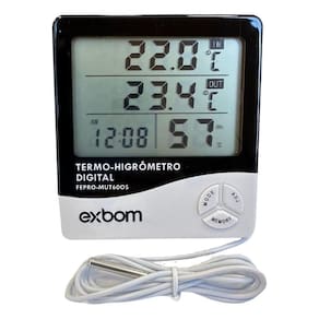 Termo Higrômetro Digital Com Sensor Externo Calibrado