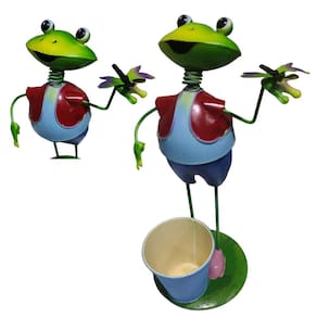 Boneco Sapo Jardim Balde de Flor Decoraçao Quintal Varanda Ambiente Externo Enfeite