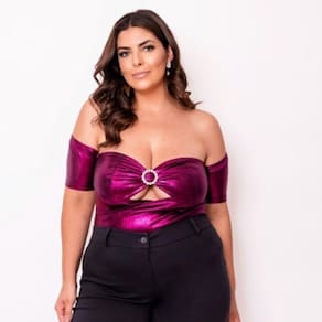 Blusa Body Plus Size Ombro a Ombro