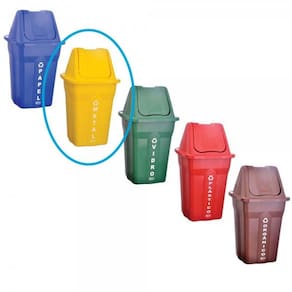 Lixeira Basculante Com Tampa Coleta Seletiva 60L Santana - 1Un - **Amarela***