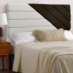 Cabeceira de Luxo para Box Casal 140cm Veludo Bege/Marrom SOFA STORE