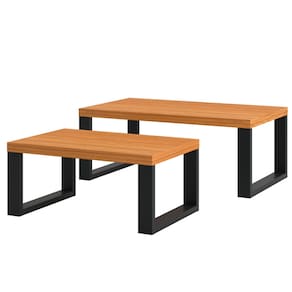 Mesa de Centro Kit 2 Mesas de Centro Industrial Freijó/Preto - Dalla Costa