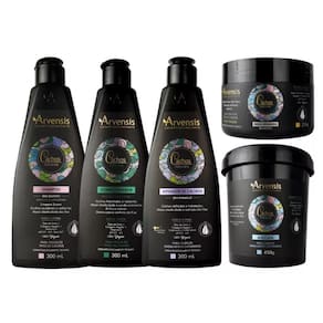 Kit Arvensis Cachos Shampoo Condicionador Ativador Máscara Ondulados Geleia Suave