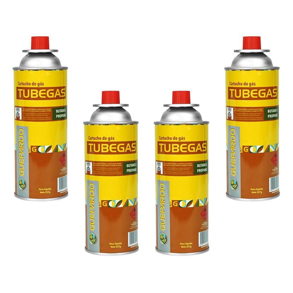 4x Gas para Fogareiro Fogao Guepardo TubeGas 227g
