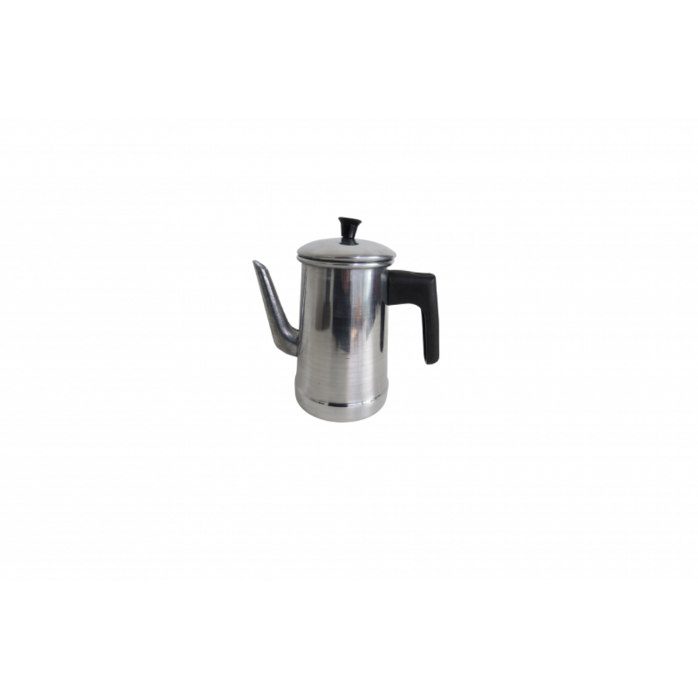 BULE COM CABO DE BAQUELITE - CAPACIDADE 0,50 L - Bule em alumínio laminado polido e sem revestimento antiaderente