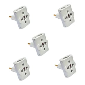 Kit Com 5 Adaptador Pino Universal Tomada Benjamim T 10A/20A
