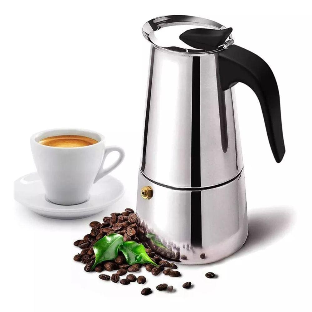 Cafeteira Italiana Inox 200ml- 4 Xícaras de Café Expresso