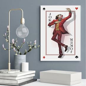Quadro Decorativo Joker- Carta De Baralho 33X24Cm - Vidro