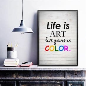 Quadro Decorativo Life Is Art 24X18Cm - Com Vidro