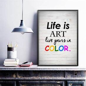 Quadro Decorativo Life Is Art 24X18Cm - Com Vidro