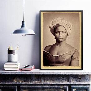 Quadro Decorativo Escrava Dandara Dos Palmares 45X34Cm Vidro