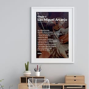 Quadro Oração A São Miguel Arcanjo - 60X48Cm