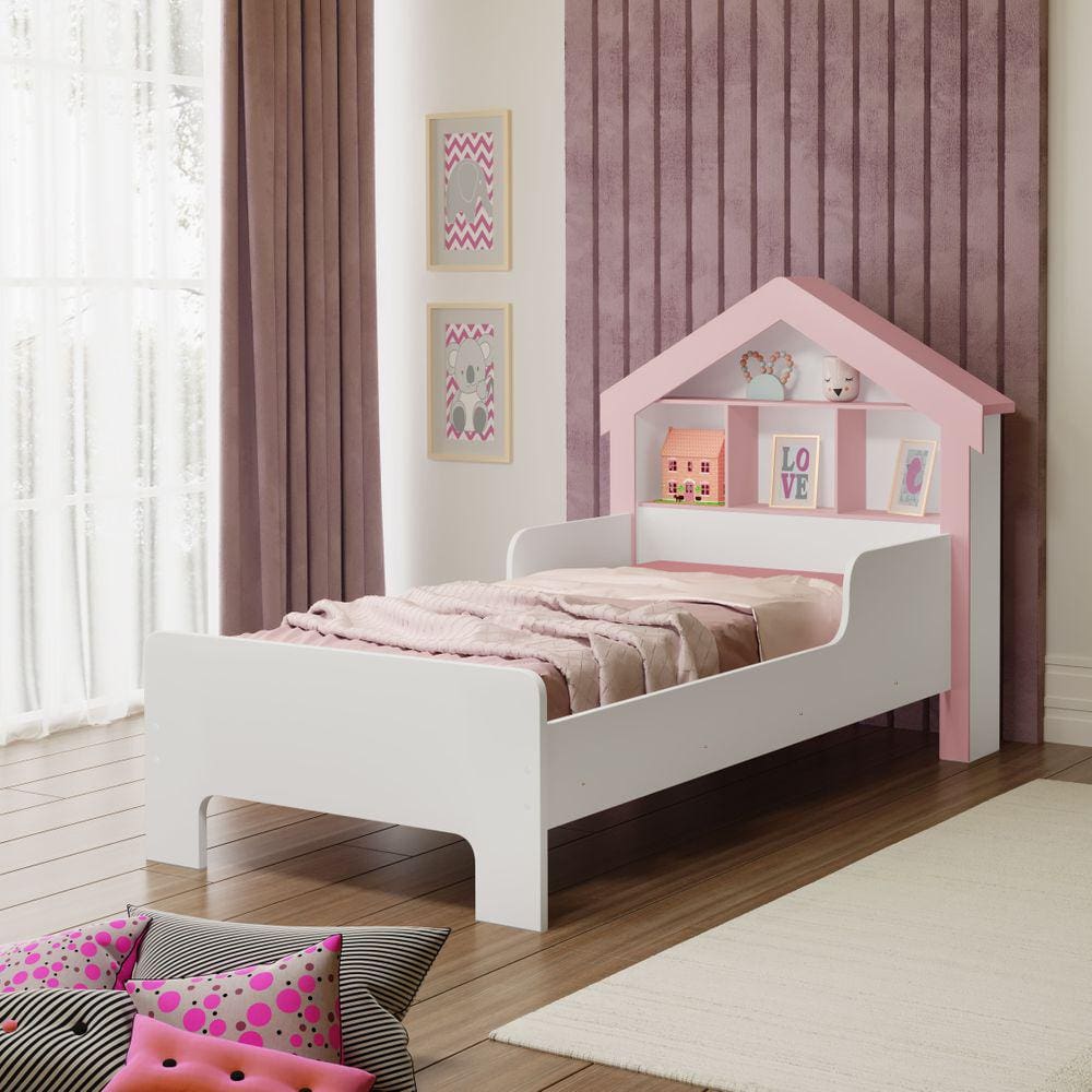 Cama Princesa Casinha Com Nichos Menina Solteiro Cristal
