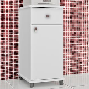 Balcão 1 Porta 1 Gaveta ASM153 MovelBento Branco