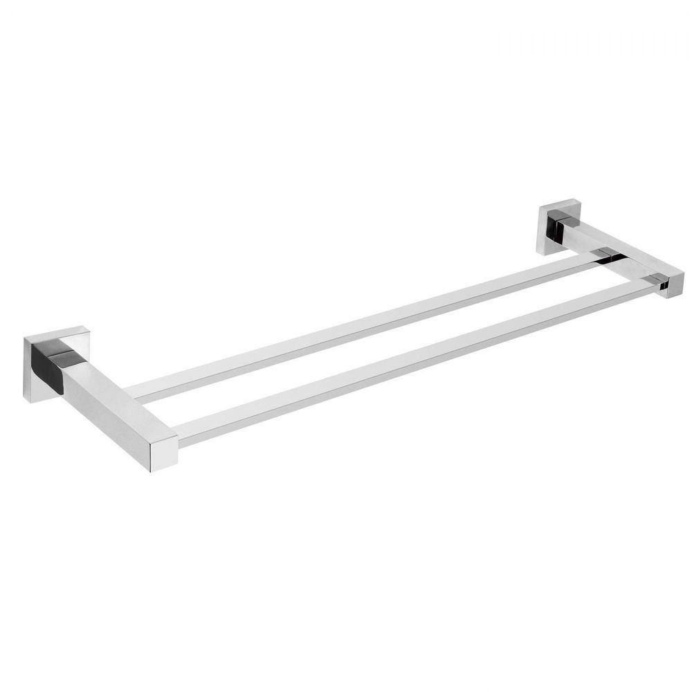 Toalheiro Duplo Linear Athena Meber Metais Cromado