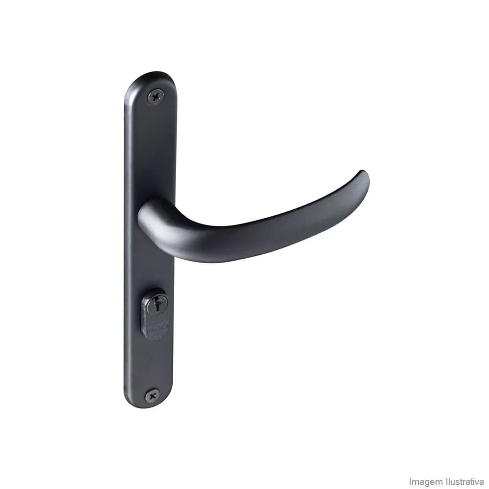 Fechadura 603 Com Espelho Preto 22MM Preto