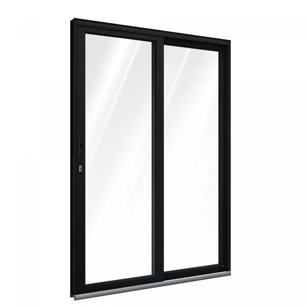 Porta de Aluminío de Correr 215x150cm 2 Folhas com Vidro Lucasa Aluminío Preto