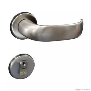 Fechadura Contemporânea Cromo Acetinado Externa Cromado