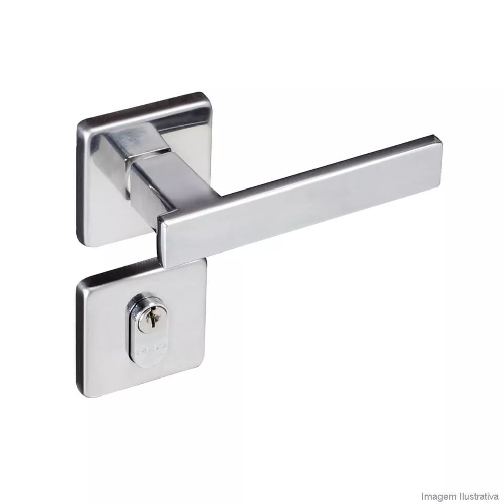 Fechadura Externa Aço Zamac Concept com Roseta 408 Pado Cromado