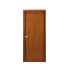 Kit Porta de Madeira Lisa 215x64cm com Batente de MDF Ultra 16cm Melamínico MGM Mogno