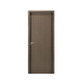 Kit Porta de Madeira Lisa 215x64cm com Batente de MDF Ultra 12cm Melamínico MGM Carvalho Quebec