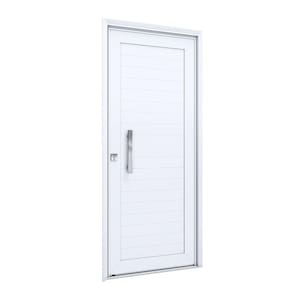 Porta de Alumínio Lambri 215x95cm com Puxador Lucasa Alumínios Branco