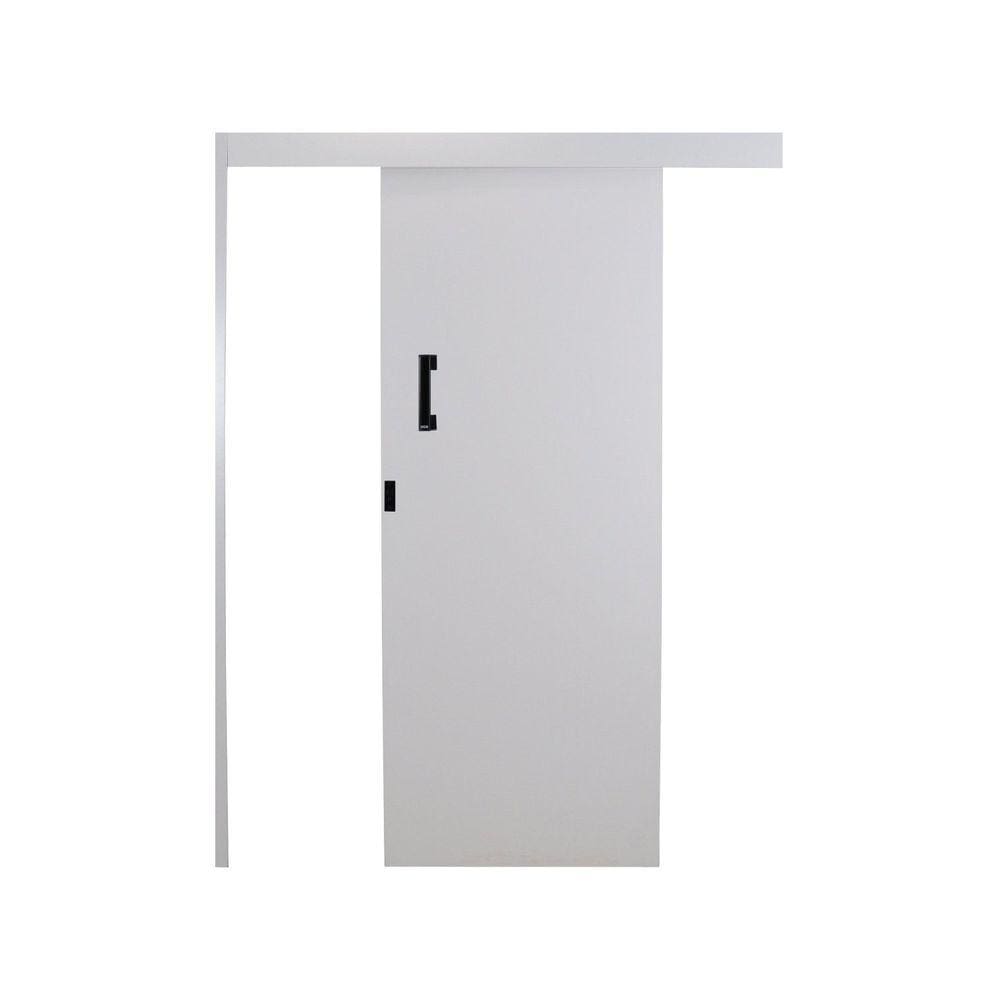 Porta de Correr Madeira 215x80cm Sobrepor Reversível Melamínico MGM Branco