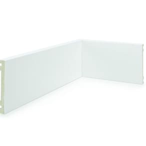 Rodapé Alizar de Poliestireno 10cm x 15mm x 2,40m Liso NFR Rodapés Branco