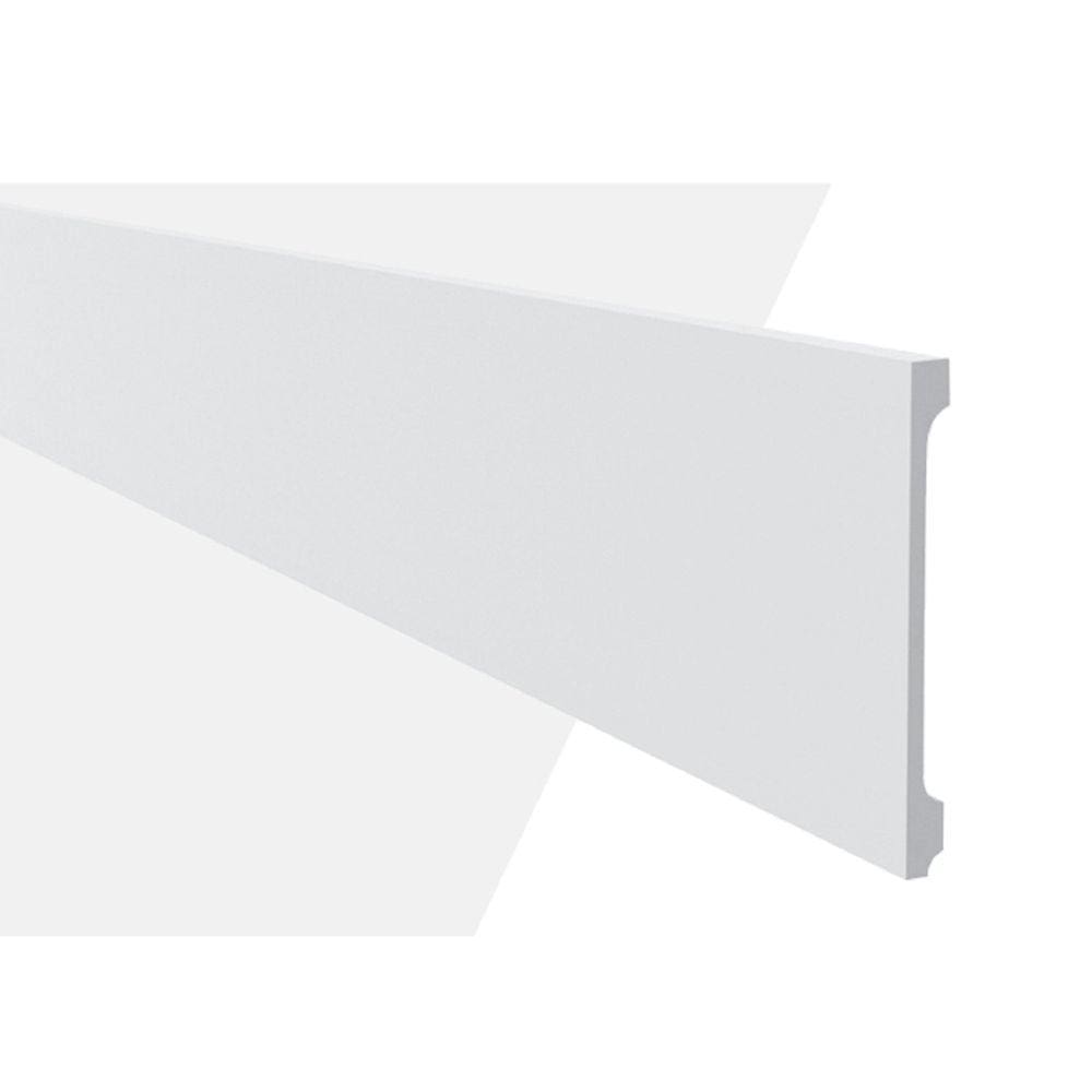 Rodapé de Poliestireno 20cm x 18mm x 2.44m Liso ML20 NMC Branco