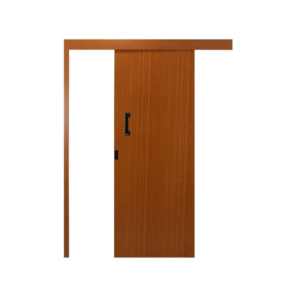 Porta de Correr Madeira 215x80cm Sobrepor Reversível Melamínico MGM Mogno