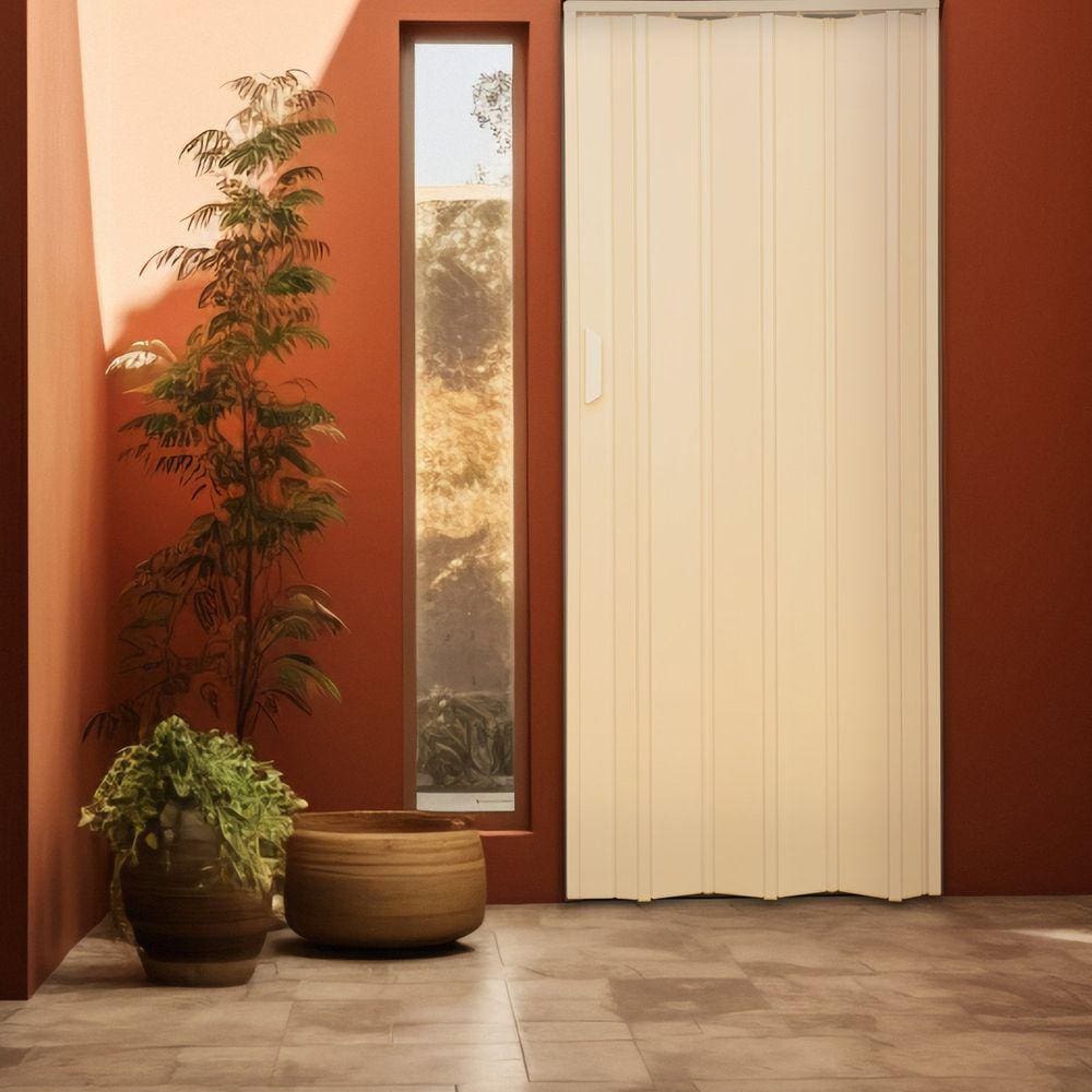 Porta Sanfonada de PVC 210x135cm Bariri Amarelo