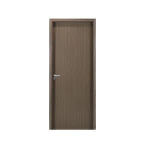 Kit Porta de Madeira Lisa 215x74cm com Batente de MDF Ultra 12cm Melamínico MGM Carvalho Quebec