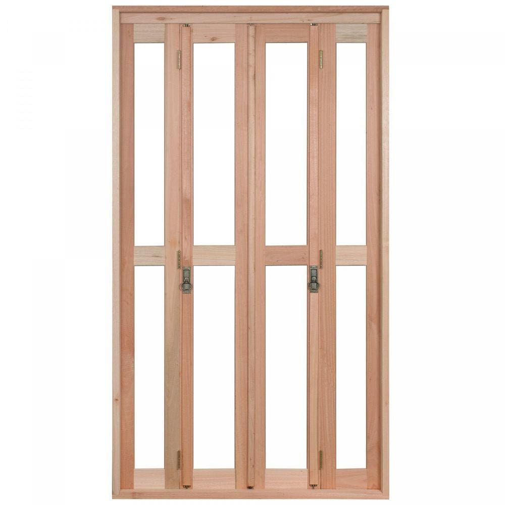 Porta de Madeira Balcão Pantográfica 213x150cm com Batente de 9,4cm EWK 486 Rondosul Marroml
