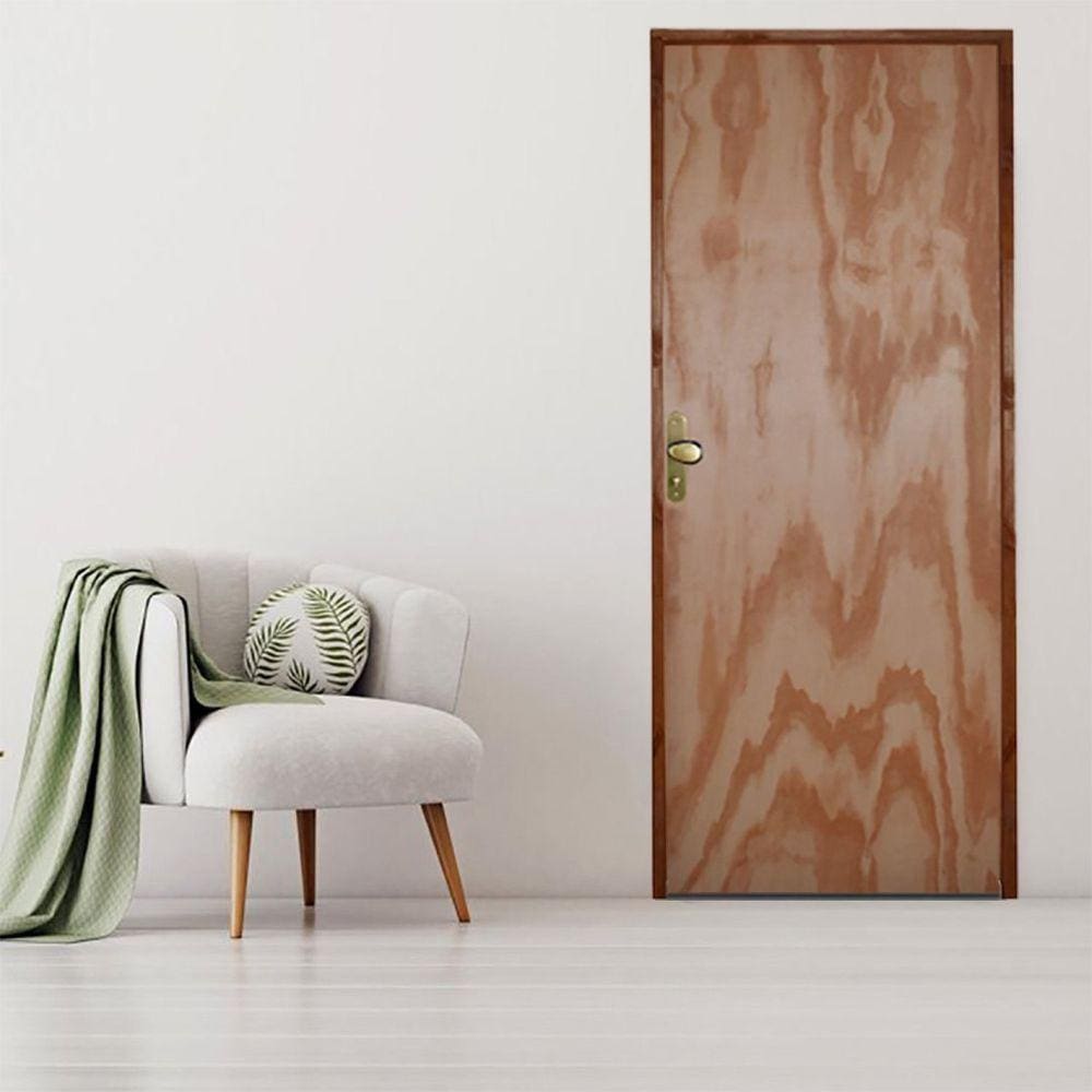Kit Porta de Madeira 210x70cm Batente 11cm Fechadura Golf Rodam Mescla