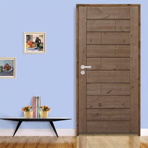 Kit Porta de Madeira 210x92cm Batente 11cm Fechadura Externa Stilo Rodam Pinus