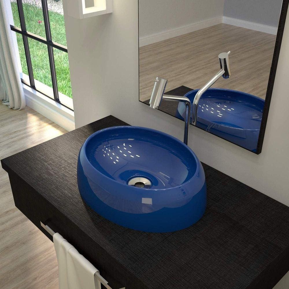 Cuba de Apoio para Banheiro OV39W Capri Compace Azul